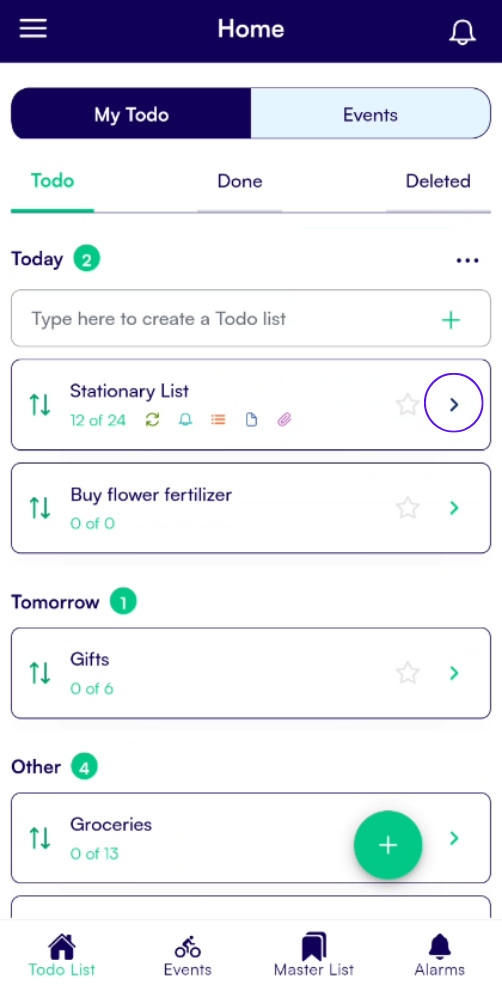 Access to List items to reorder