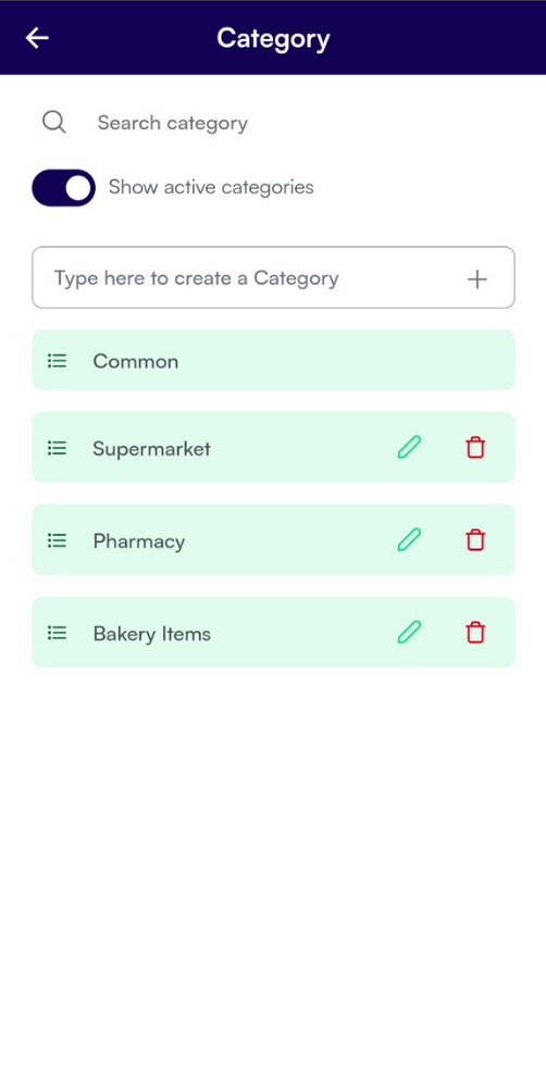 Active Category View