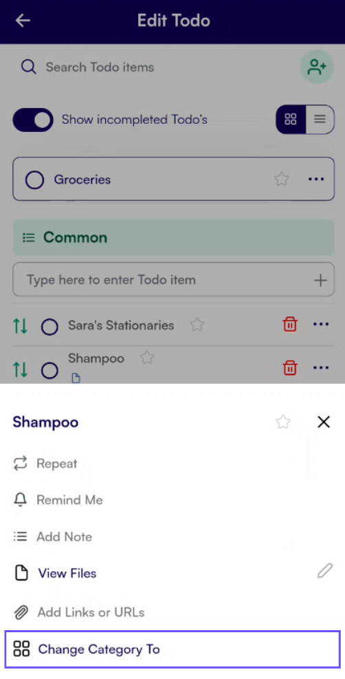Change Category to Option