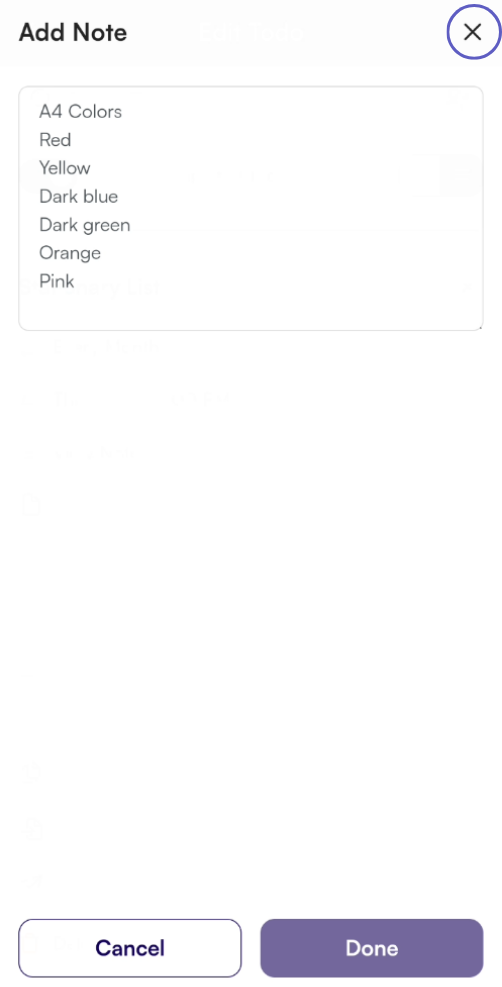 View Note Option 1