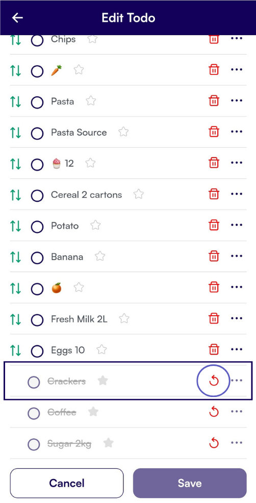 Delete Items Recover