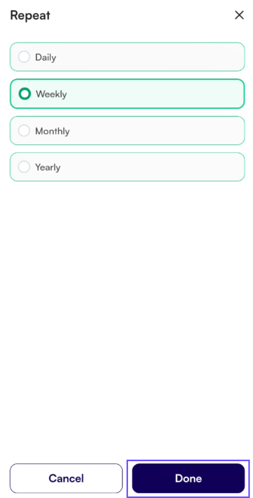 Save Repeat Type