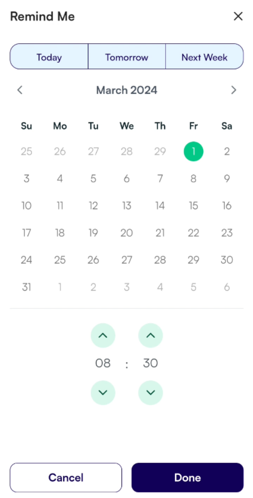 Event Remind Me Page