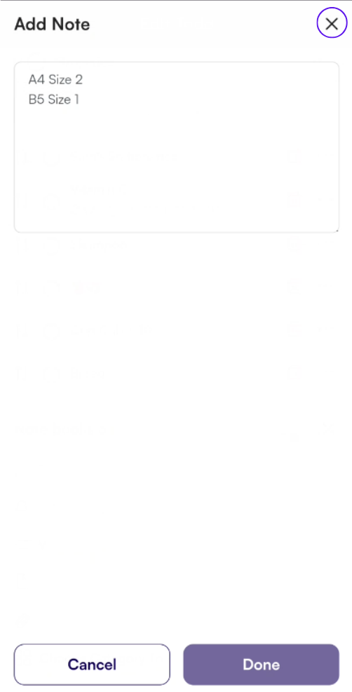 View Note Option 1